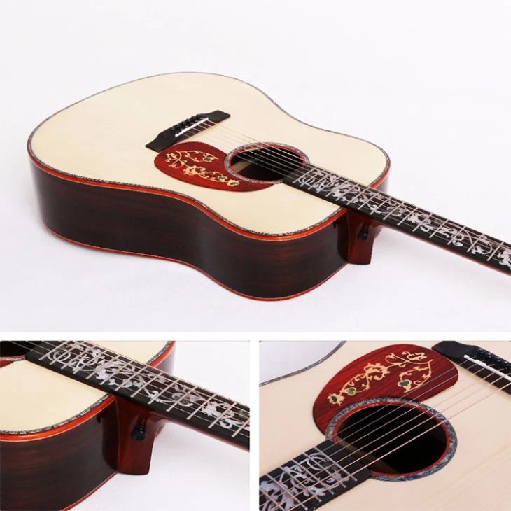 Solid Mahogany Inlay Acoustic Guitar